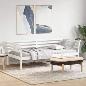 vidaXL, vidaXL Tagesbett Weiß 90x200 cm Massivholz Kiefer, vidaXL Tagesbett ohne Matratze Weiß 90x200 cm Massivholz Kiefer