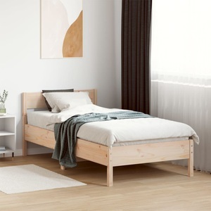 vidaXL, vidaXL Massivholzbett mit Kopfteil 100x200 cm Kiefer