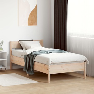 vidaXL, vidaXL Massivholzbett mit Kopfteil 100x200 cm Kiefer