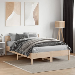 vidaXL Massivholzbett mit Kopfteil 140x190 cm Kiefer