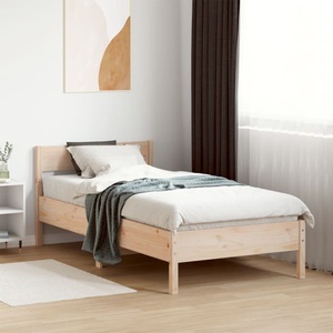 vidaXL, vidaXL Massivholzbett mit Kopfteil 90x190 cm Kiefer