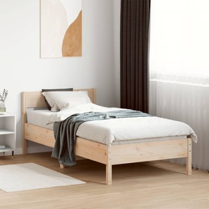 vidaXL, vidaXL Massivholzbett mit Kopfteil 75x190 cm Kiefer