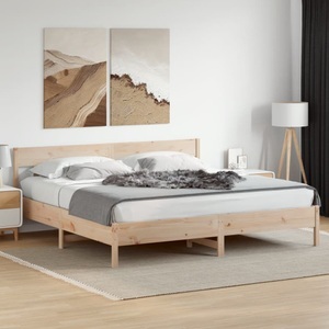 vidaXL, vidaXL Massivholzbett mit Kopfteil 200x200 cm Kiefer
