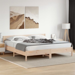 vidaXL, vidaXL Massivholzbett mit Kopfteil 200x200 cm Kiefer