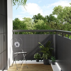 vidaXL, vidaXL Balkon-Sichtschutz Anthrazit 400x80 cm Poly Rattan, vidaXL Balkon-Sichtschutz Anthrazit 400x80 cm Poly Rattan