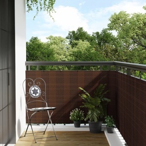 vidaXL, vidaXL Balkon-Sichtschutz Braun und Schwarz 300x80 cm Poly Rattan, vidaXL Balkon-Sichtschutz Braun und Schwarz 300x80 cm Poly Rattan