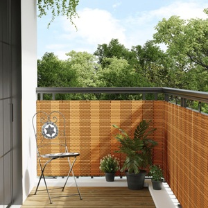 vidaXL, vidaXL Balkon-Sichtschutz Hellbraun 300x80 cm Poly Rattan, vidaXL Balkon-Sichtschutz Hellbraun 300x80 cm Poly Rattan