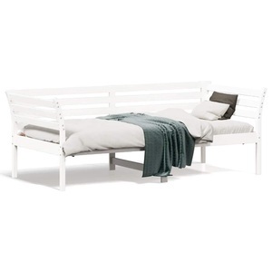 vidaXL, vidaXL Tagesbett Weiß 75x190 cm Massivholz Kiefer, vidaXL Tagesbett Weiß 75x190 cm Massivholz Kiefer