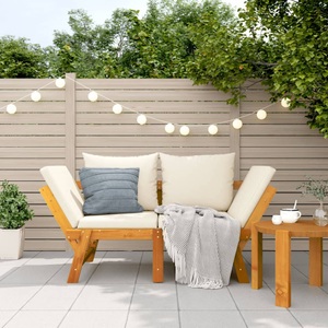 vidaXL, vidaXL Gartenbank mit Kissen 2-in-1 Massivholz Akazie