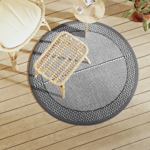 vidaXL, vidaXL Outdoor-Teppich Grau Ø120 cm PP