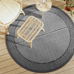 vidaXL, vidaXL Outdoor-Teppich Grau Ø160 cm PP, vidaXL Outdoor-Teppich Grau Ø160 cm PP