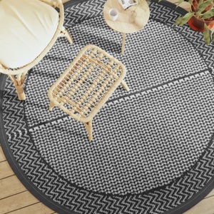 vidaXL, vidaXL Outdoor-Teppich Grau Ø200 cm PP