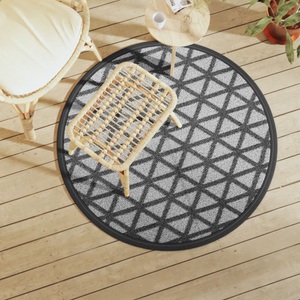 vidaXL, vidaXL Outdoor-Teppich Schwarz Ø120 cm PP