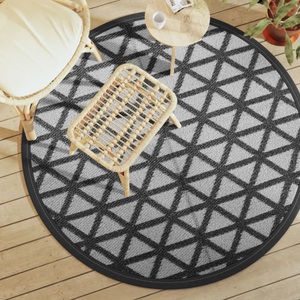 vidaXL, vidaXL Outdoor-Teppich Schwarz Ø160 cm PP