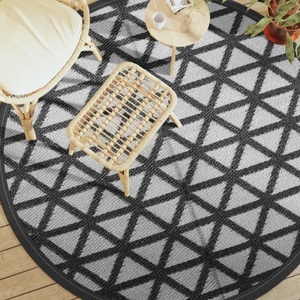vidaXL, vidaXL Outdoor-Teppich Schwarz Ø200 cm PP