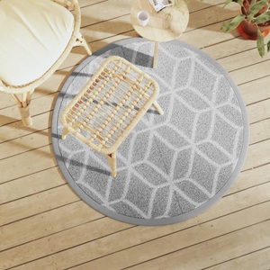 vidaXL Outdoor-Teppich Grau Ø120 cm PP