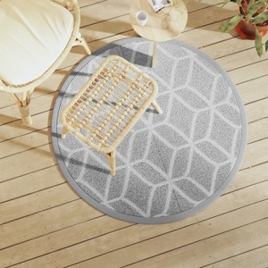vidaXL, vidaXL Outdoor-Teppich Grau Ø120 cm PP