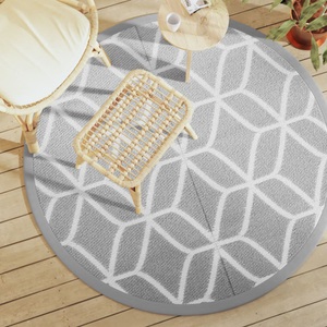 vidaXL, vidaXL Outdoor-Teppich Grau Ø160 cm PP