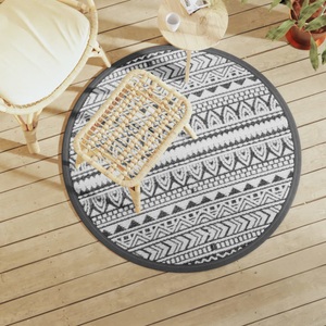 vidaXL, vidaXL Outdoor-Teppich Schwarz Ø120 cm PP