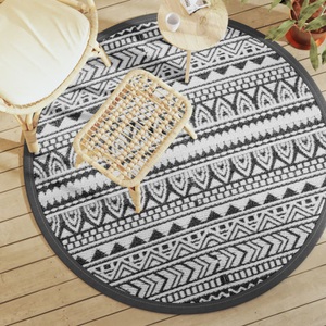 vidaXL, vidaXL Outdoor-Teppich Schwarz Ø160 cm PP