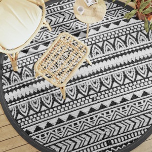 vidaXL, vidaXL Outdoor-Teppich Schwarz Ø200 cm PP