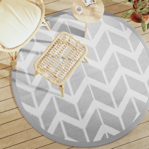 vidaXL, vidaXL Outdoor-Teppich Grau Ø160 cm PP