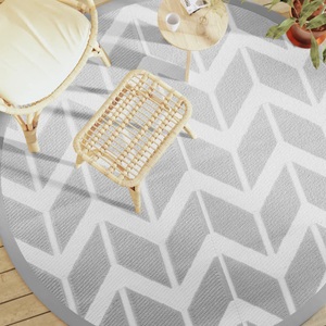 vidaXL, vidaXL Outdoor-Teppich Grau Ø200 cm PP