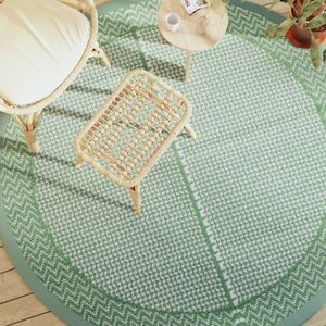 vidaXL, vidaXL Outdoor-Teppich Grün Ø200 cm PP