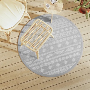 vidaXL, vidaXL Outdoor-Teppich Grau Ø120 cm PP
