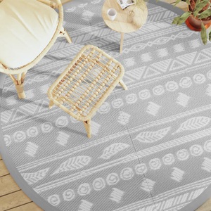 vidaXL, vidaXL Outdoor-Teppich Grau Ø200 cm PP