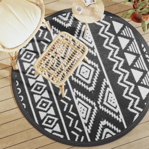 vidaXL, vidaXL Outdoor-Teppich Schwarz Ø160 cm PP