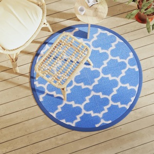 vidaXL, vidaXL Outdoor-Teppich Blau Ø120 cm PP