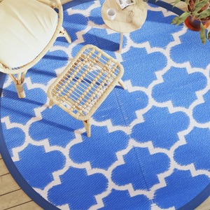 vidaXL, vidaXL Outdoor-Teppich Blau Ø200 cm PP