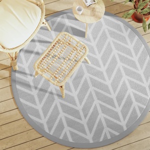 vidaXL, vidaXL Outdoor-Teppich Grau Ø160 cm PP