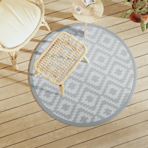 vidaXL, vidaXL Outdoor-Teppich Grau Ø120 cm PP