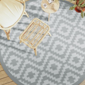 vidaXL, vidaXL Outdoor-Teppich Grau Ø200 cm PP