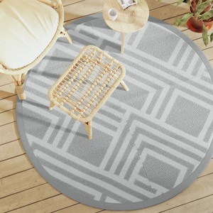vidaXL, vidaXL Outdoor-Teppich Grau Ø160 cm PP, vidaXL Outdoor-Teppich Grau Ø160 cm PP