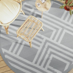 vidaXL, vidaXL Outdoor-Teppich Grau Ø200 cm PP