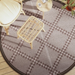 vidaXL, vidaXL Outdoor-Teppich Braun Ø200 cm PP