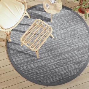 vidaXL, vidaXL Outdoor-Teppich Grau Ø160 cm PP