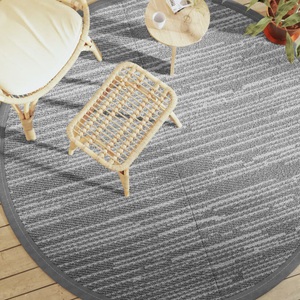 vidaXL, vidaXL Outdoor-Teppich Grau Ø200 cm PP