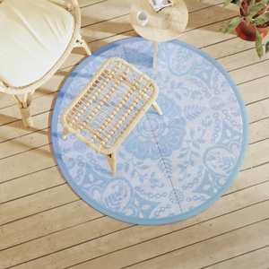 vidaXL, vidaXL Outdoor-Teppich Babyblau Ø120 cm PP
