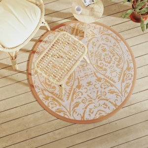 vidaXL, vidaXL Outdoor-Teppich Orange und Weiß Ø120 cm PP