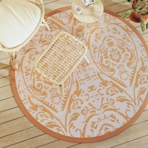 vidaXL, vidaXL Outdoor-Teppich Orange und Weiß Ø160 cm PP