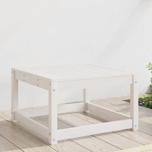 vidaXL, vidaXL Gartenhocker Weiß Massivholz Kiefer, vidaXL Gartenhocker Weiß Massivholz Kiefer