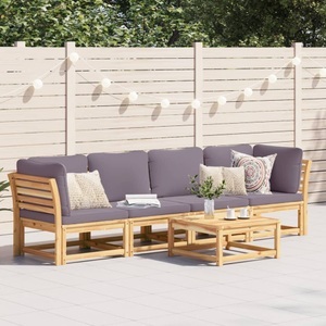 vidaXL, vidaXL 4-tlg. Garten-Lounge-Set mit Kissen Massivholz Akazie, vidaXL 4-tlg. Garten-Lounge-Set mit Kissen Massivholz Akazie