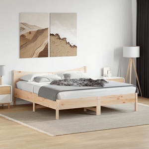 vidaXL Massivholzbett mit Kopfteil 200x200 cm Kiefer