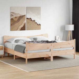 vidaXL, vidaXL Massivholzbett mit Kopfteil 200x200 cm Kiefer