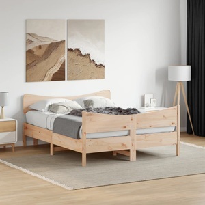 vidaXL, vidaXL Massivholzbett mit Kopfteil 150x200 cm Kiefer