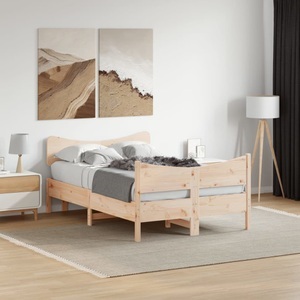 vidaXL, vidaXL Massivholzbett mit Kopfteil 120x190 cm Kiefer